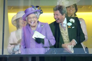 Britain's Queen Elizabeth II with her racing manager John Warren after her horse, Estimate, won the Gold Cup on day three of the Royal Ascot meeting at Ascot Racecourse, Berkshire. Pic: Courtesy  of Ascot 