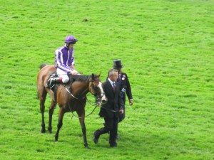 Leading Light and Joseph O'Brien at Ascot after winning the Gold Cup at Ascot on Ladies' Day.