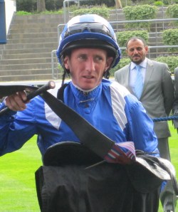 In-form jockey Paul Hanagan was aboard White Nile who slipped and fell on Day One of Glorious Goodwood.