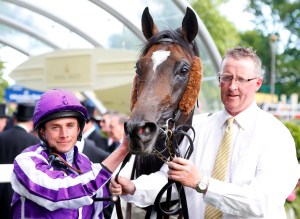 Ryan Moore with his ninth winner of the week Aloft after winning The Queen's Vase. Pic: Dan Abraham-racingfotos.com (Courtesy of GBR). THIS IMAGE IS SOURCED FROM AND MUST BE BYLINED "RACINGFOTOS.COM"