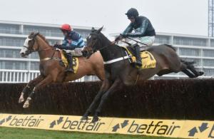 Altior (right) on his way to winning the Betfair Exchange Chase